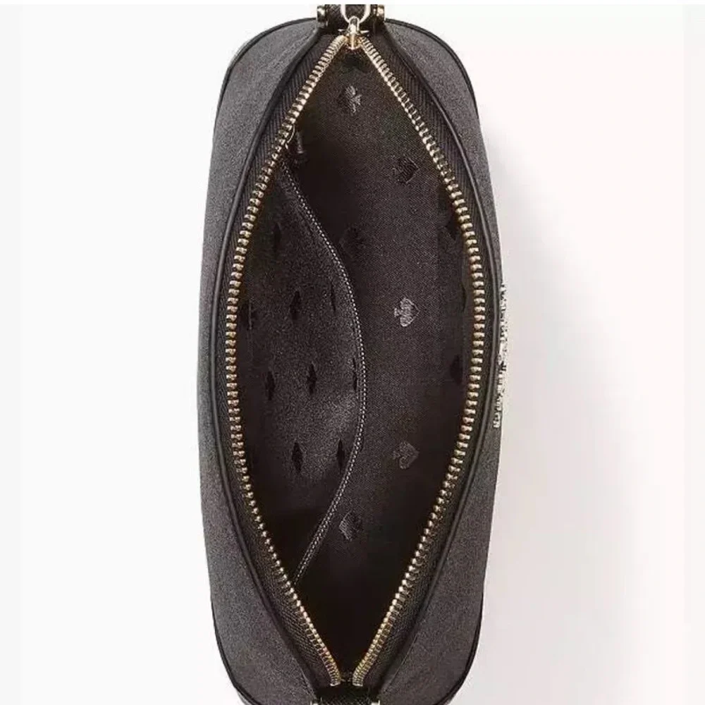 ♠️KATE SPADE♠️Black Glitter Tinsel Small Dome Shoulder Crossbody/NWT
